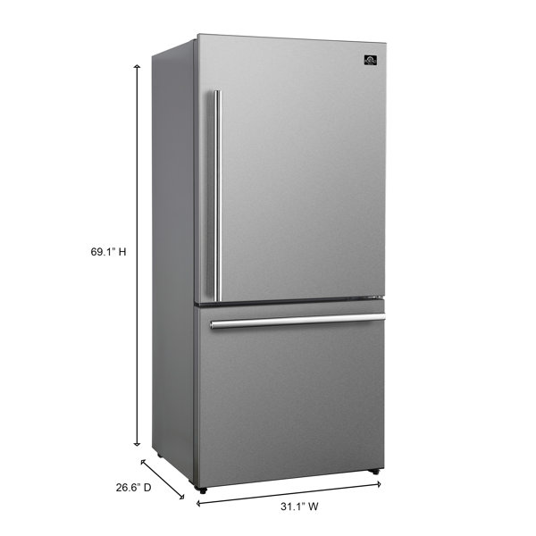 Forno 31" Milano Espresso Bottom Freezer Right Swing Door Refrigerator